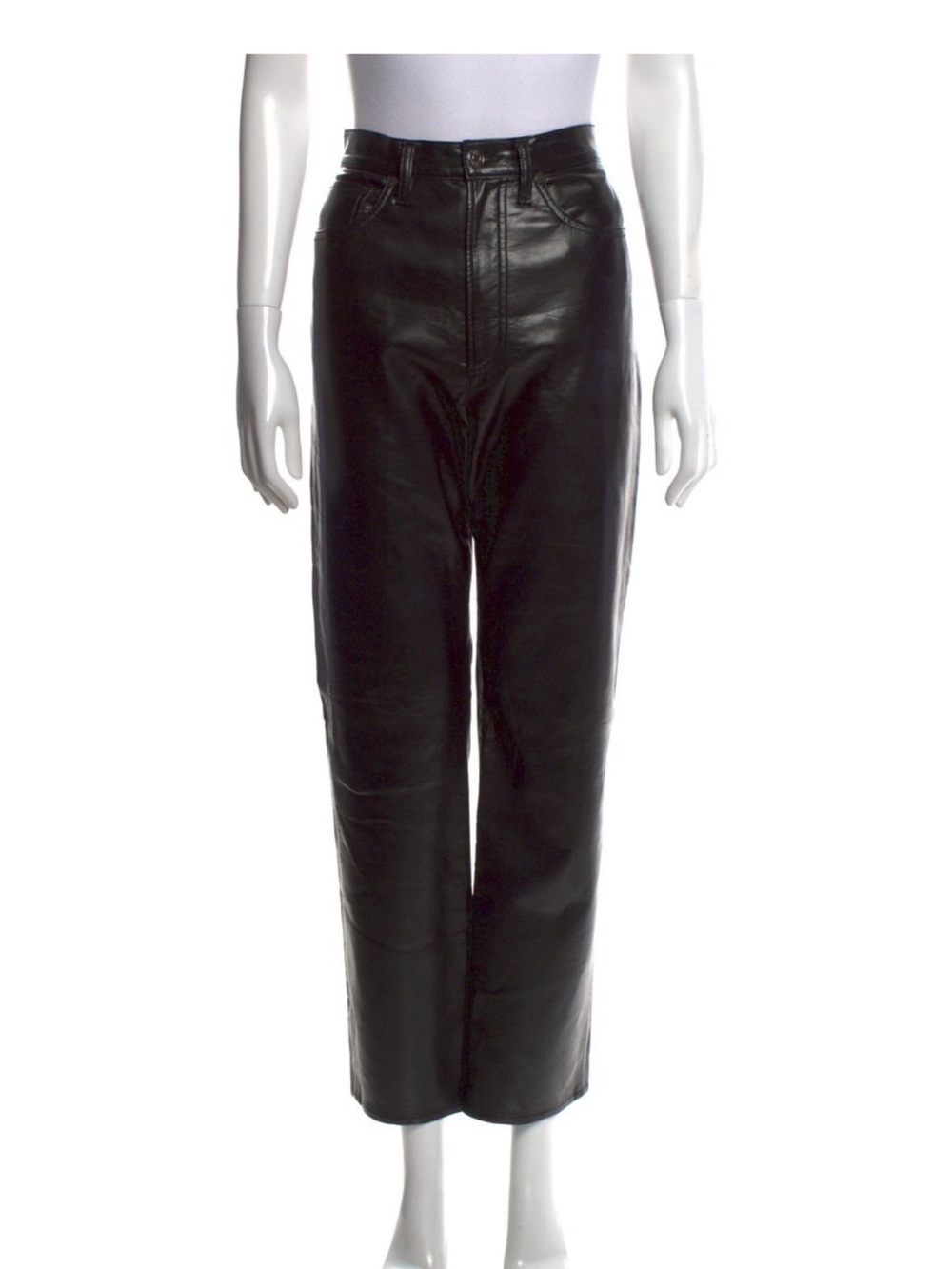 Agolde Black High-Rise Straight-Leg Pants